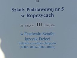 Rok szkolny 2023-2024 - 9 - Festiwal sztafet